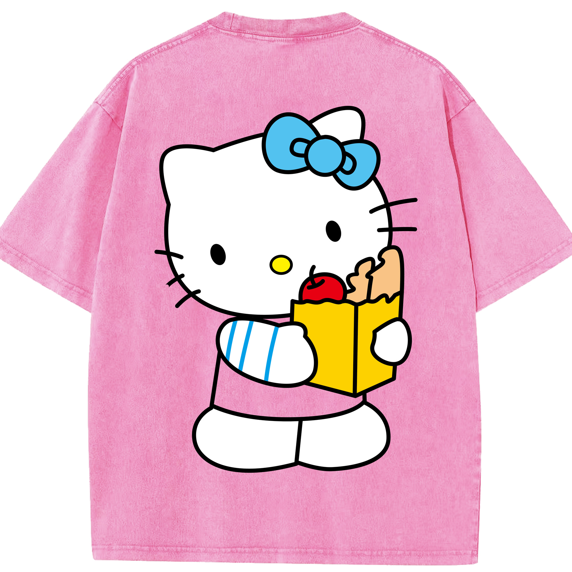 （画像用） Hello Kitty ハローキティ 綿100% ヴィンテージ風 半袖Tシャツ（背面プリント）